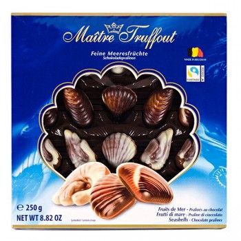 Цукерки Maître Truffout Праліне Морські сині мушлі 250г